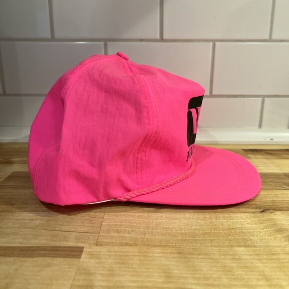 VTG Maytag Logo Snapback Hat Cap Neon Pink Cord Detail Promo Nylon - Picture 3 of 9